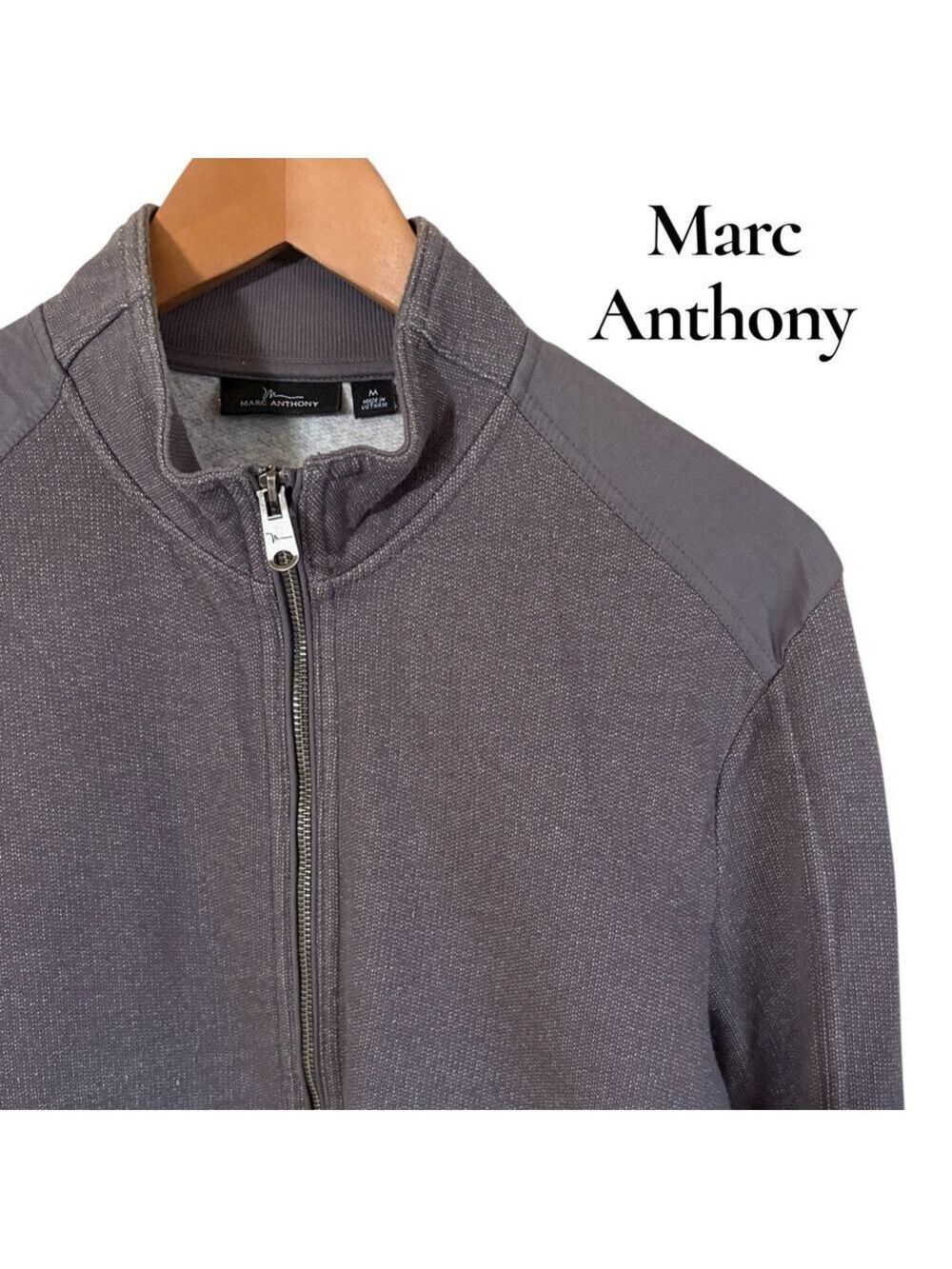 Marc Anthony- Men’s Medium full zip jacket. Dark gray. 2 pockets. Excellent cond - Picture 2 of 11